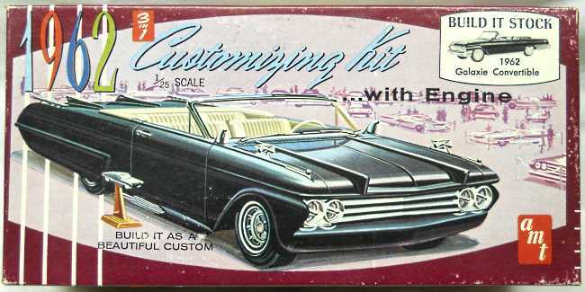 AMT 1/25 1962 Ford Galaxie Convertible 3 in 1 Customizing Kit - Stock / Racing / Custom, K112 plastic model kit